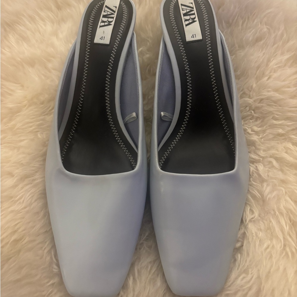Zara Soft Blue Women's Mules